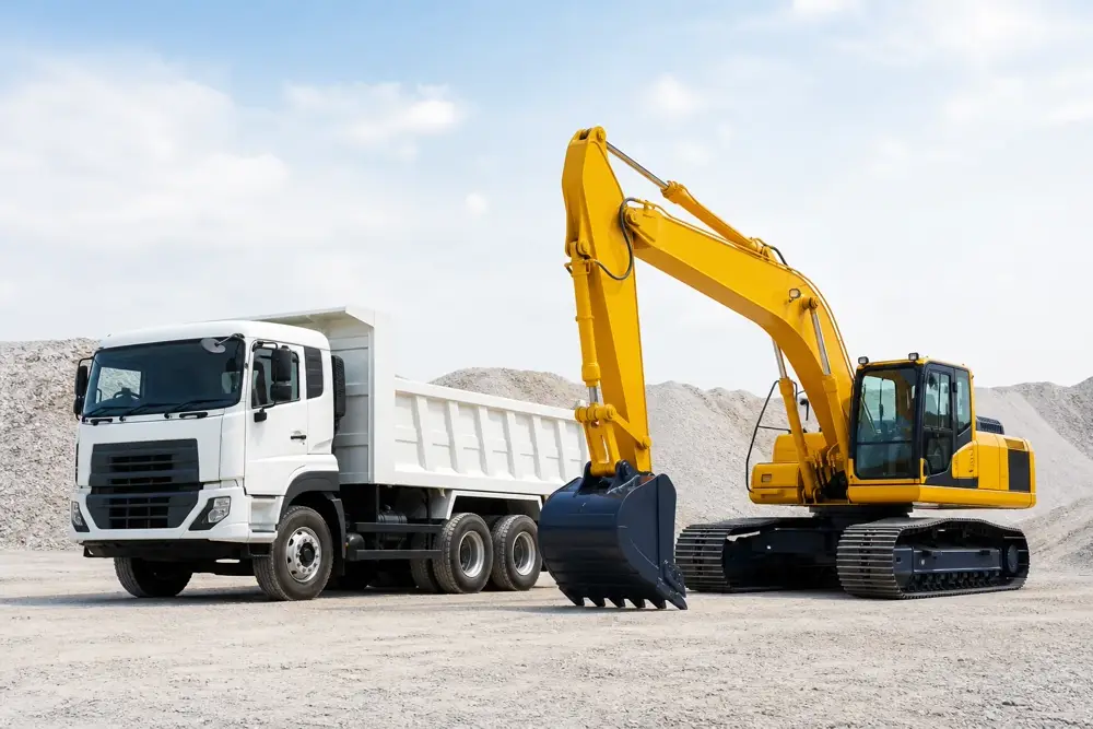 Tipper lorry and excavator rental