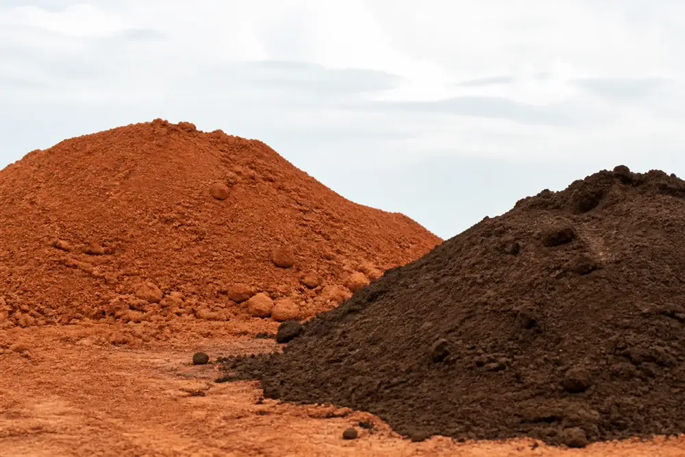 Red soil and topsoil